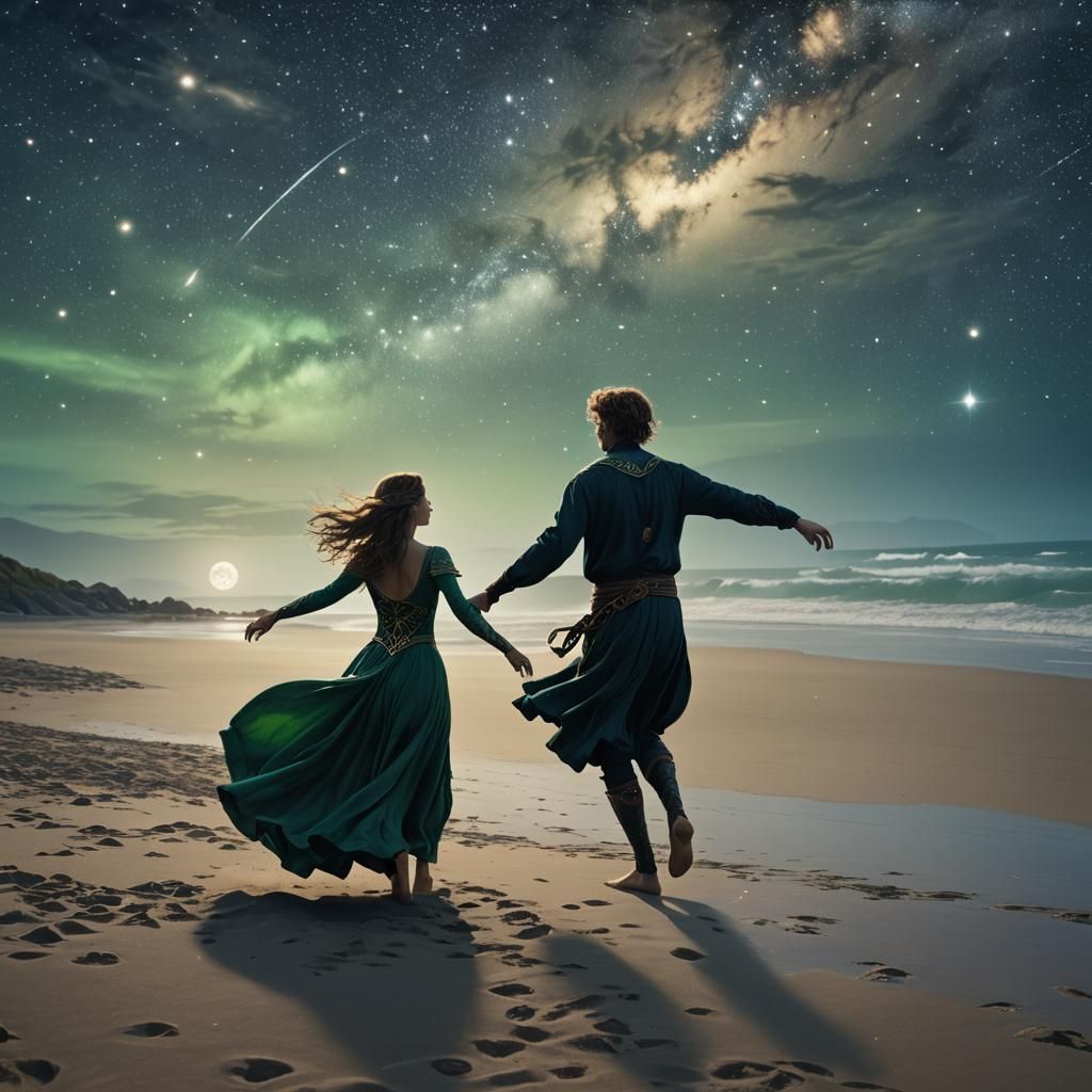 Celtic Soul Dancing Beneath Starry Sky