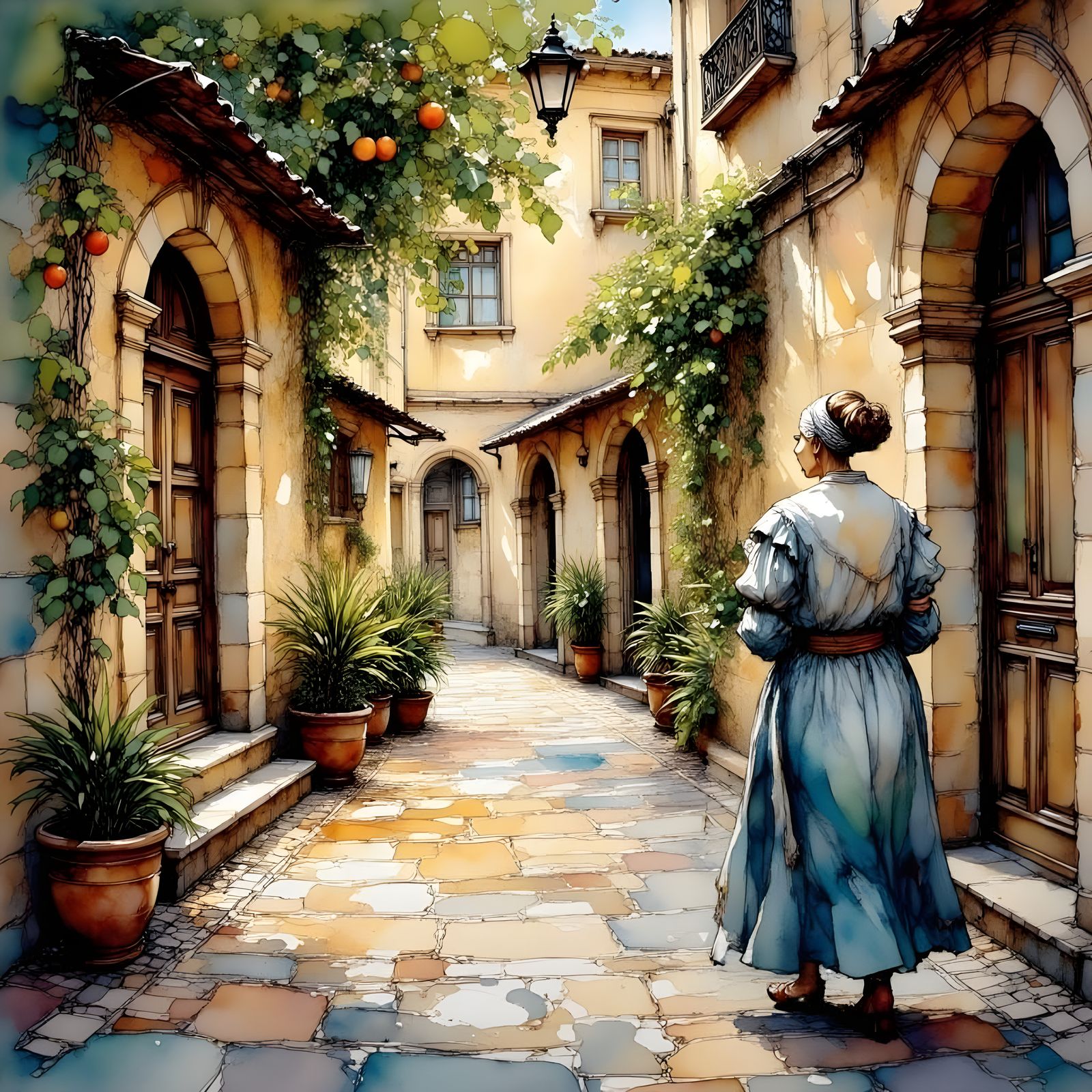 Atmospheric Street Scene in Mdina's Historic Quarter