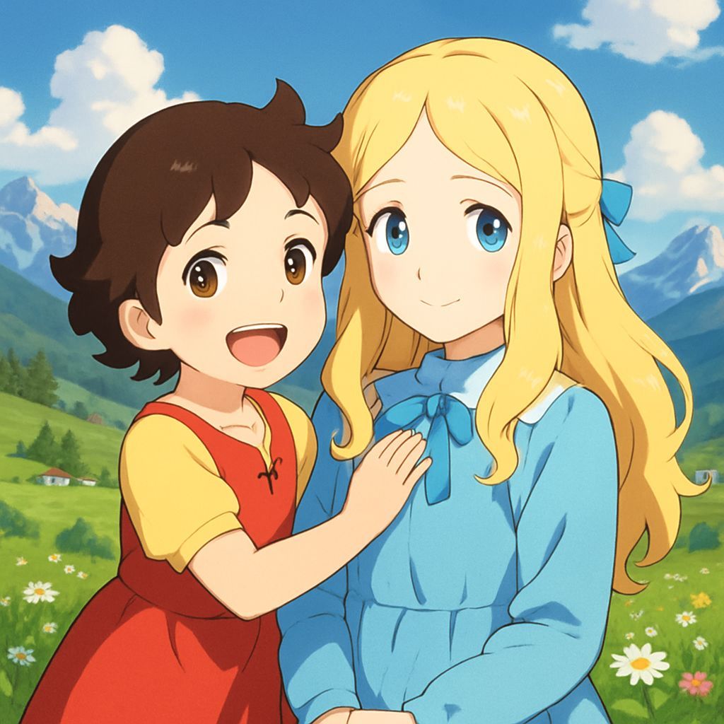 Heidi and Clara in Anime Style