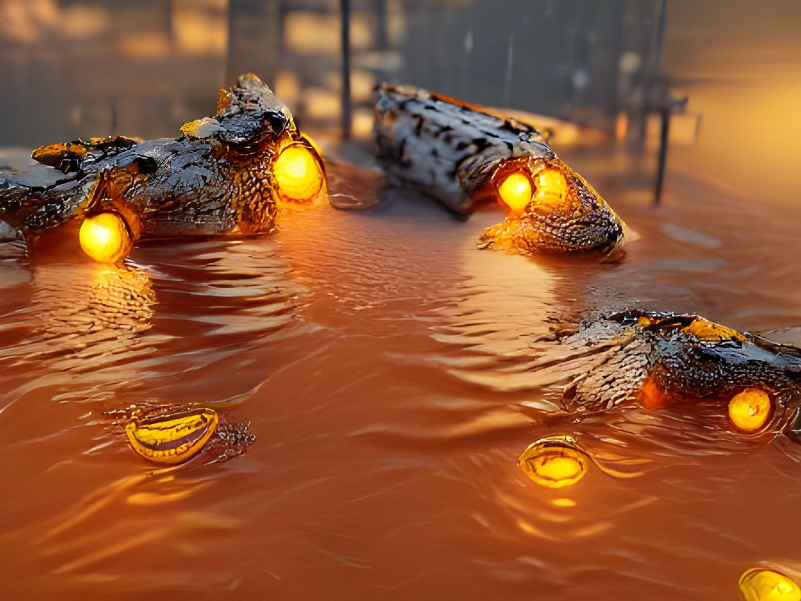 Crocodiles in Thunderstorm: Flemish Baroque Style