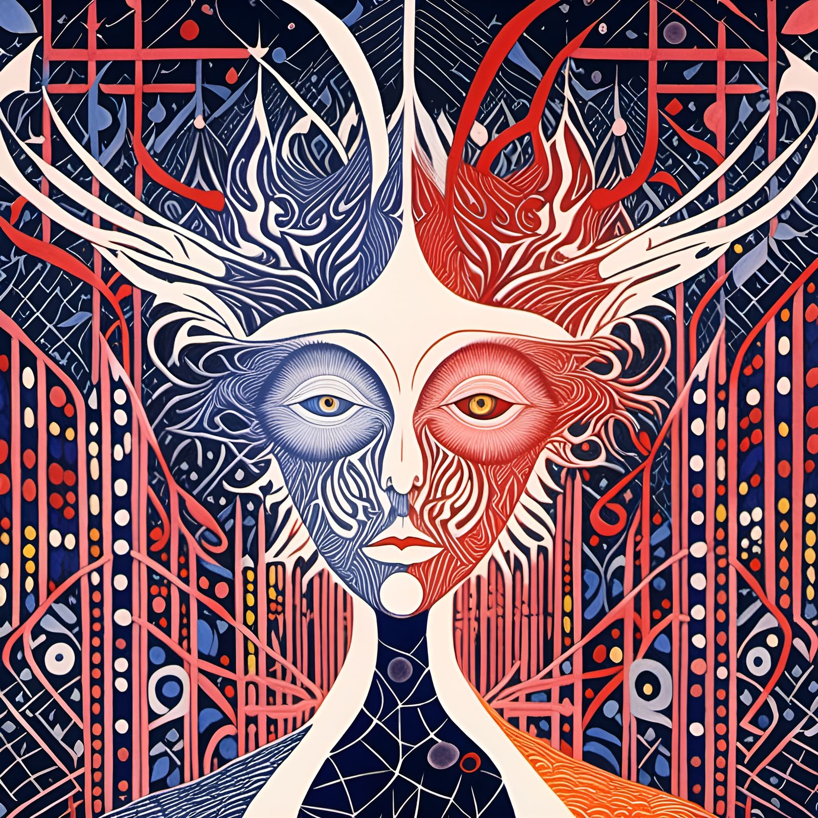 Eldritch Portrait in Expressionist Abstract Style