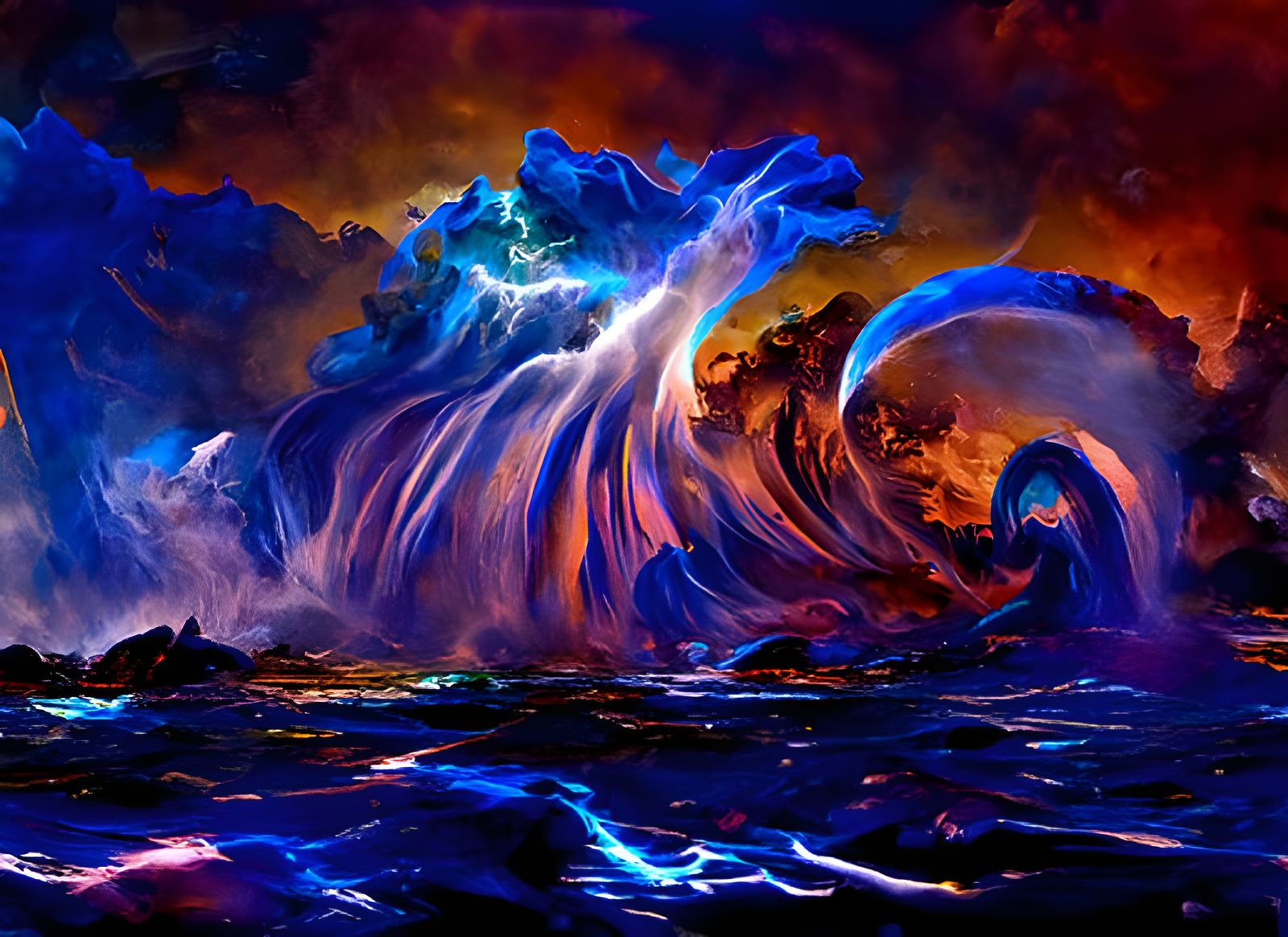 Illuminated Swirling Maelstrom in Photorealistic Fantasy Art