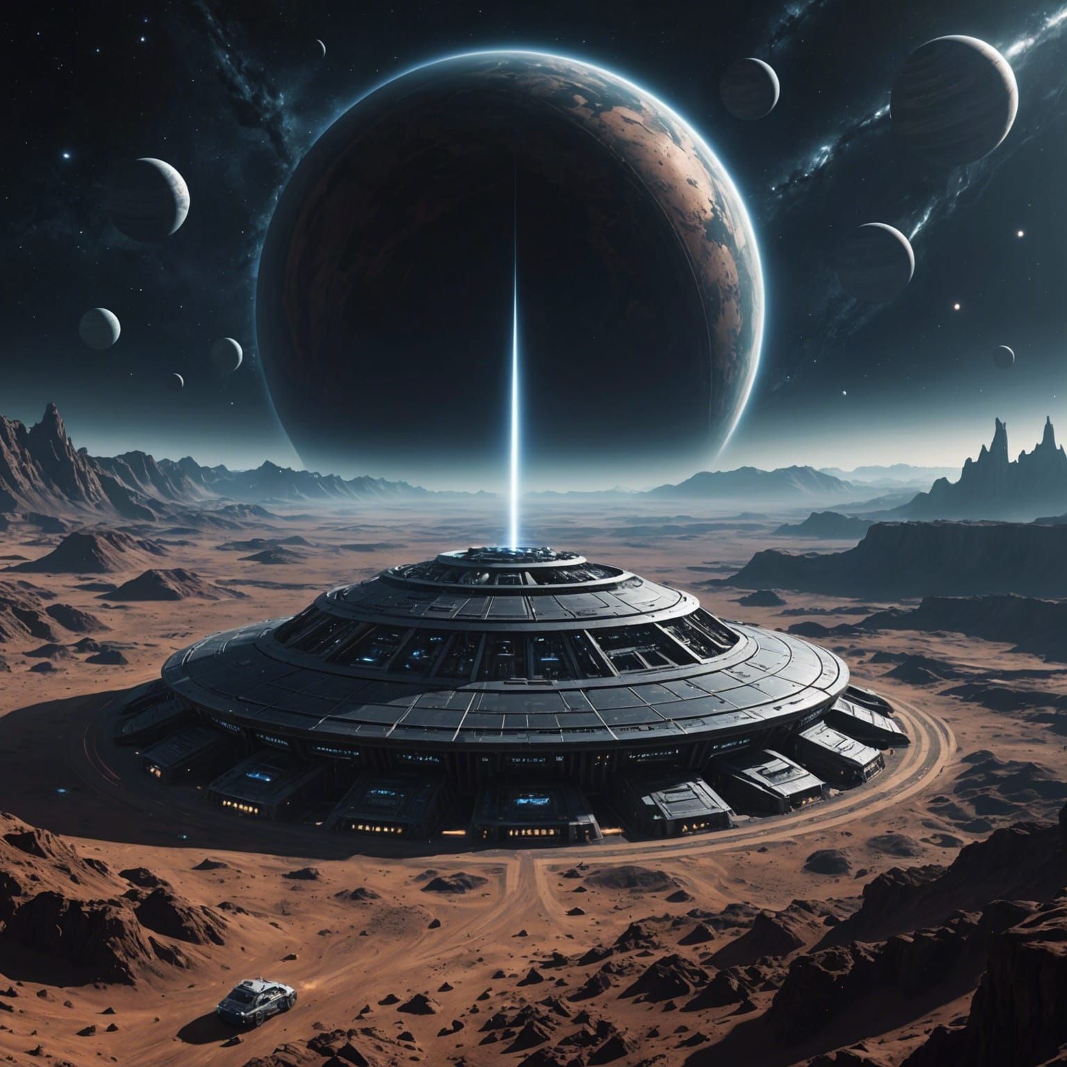 Dark Energy Alien Base on Distant Planet