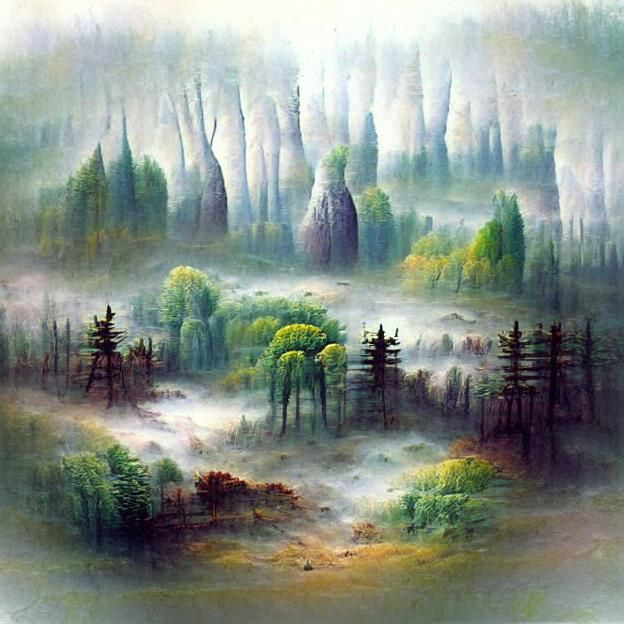 Misty Forest Landscape