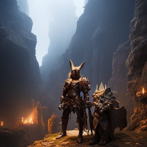 Goblin Warrior in Dark Cave: Digital Matte Painting
