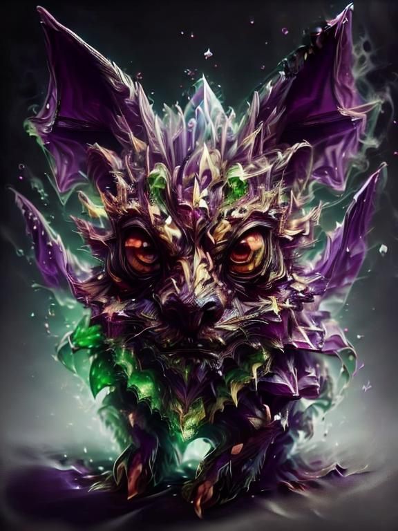 Fiery Vampire Pig Skull with Crystals