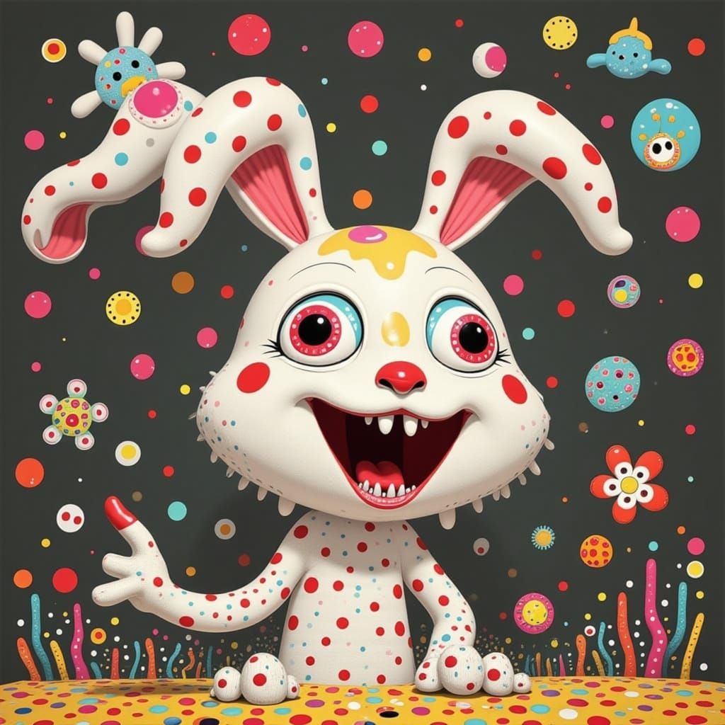 Cute Laughing Bunny in Unique AI Style