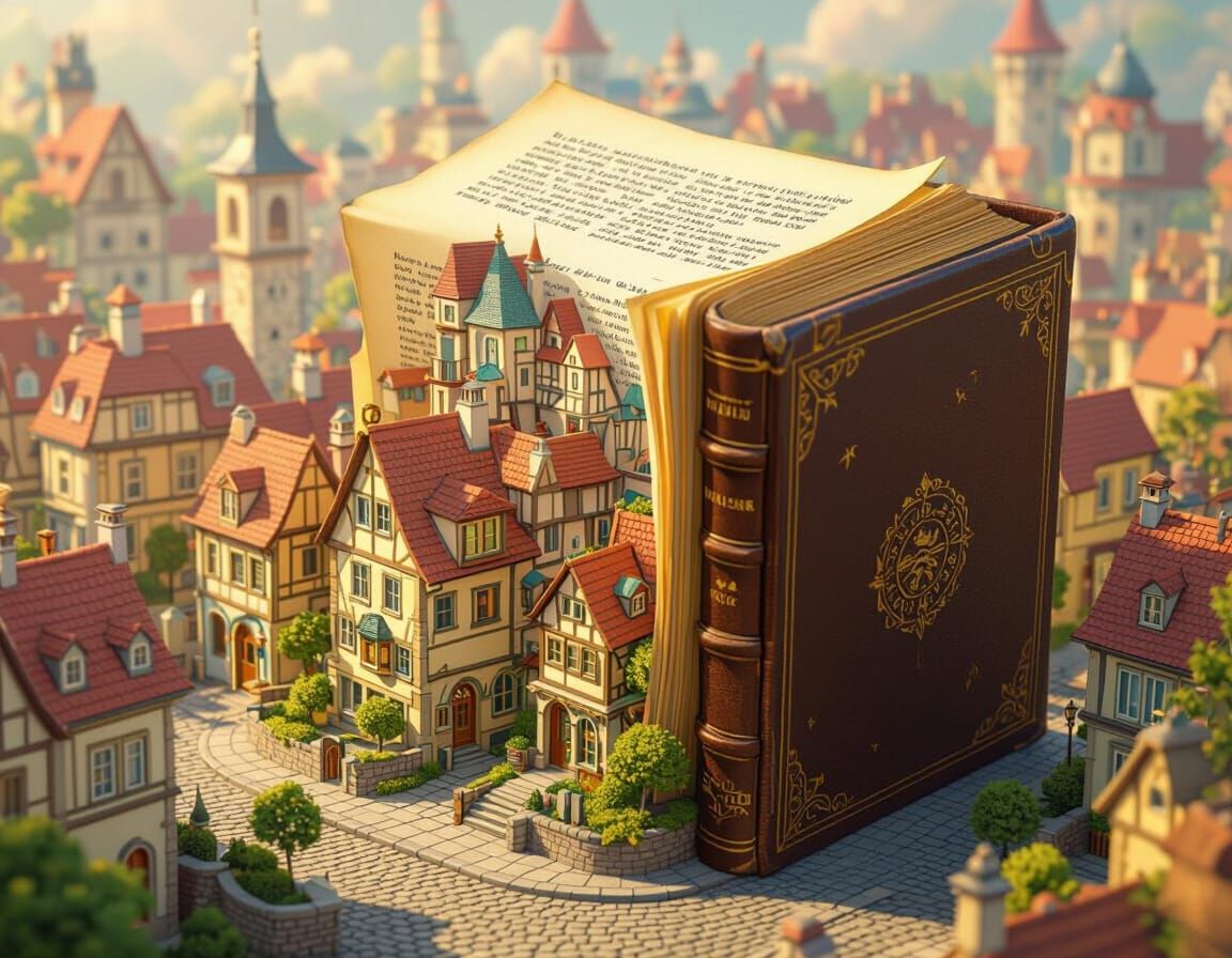 Pixar Cityscape Unveiled in Antique Book