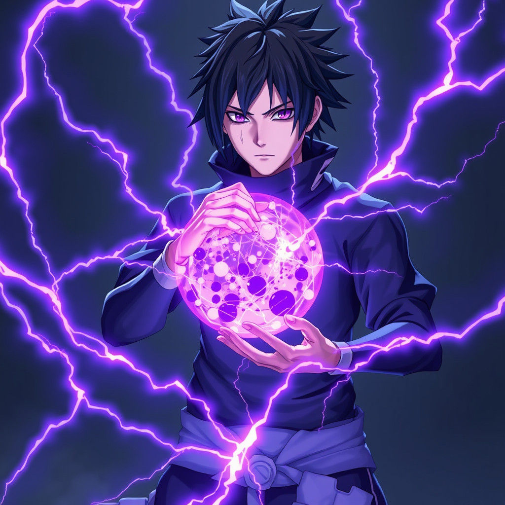Sasuke Uchiha in a Deep Purple Aesthetic