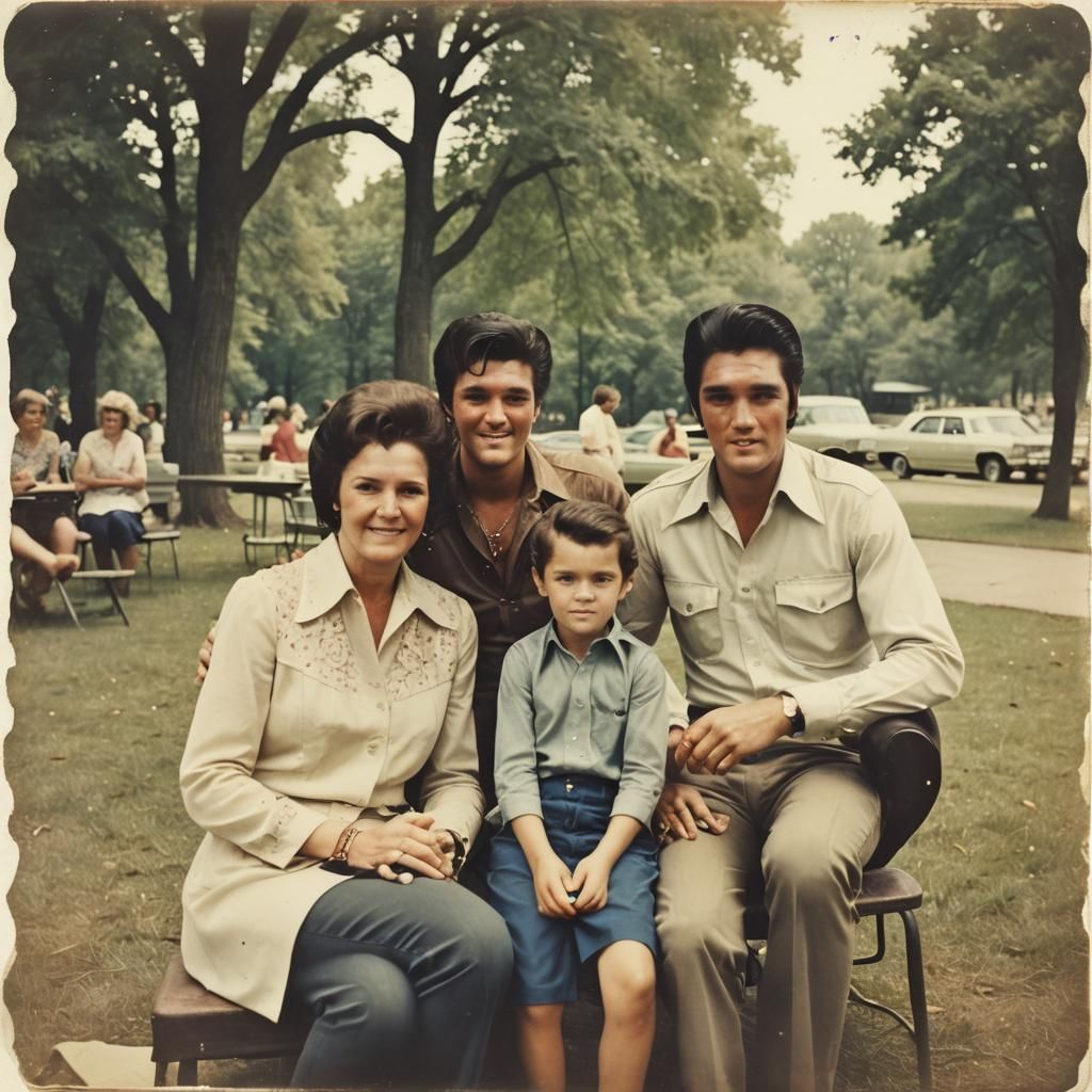 1970s Family Meets Elvis: Vintage Polaroid