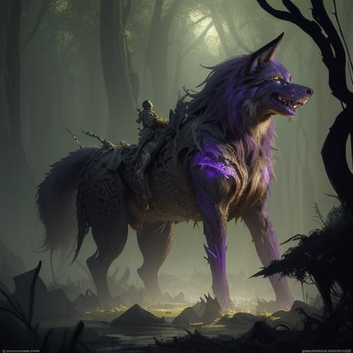 Toxic Swamp Fox in Dark Fantasy Style