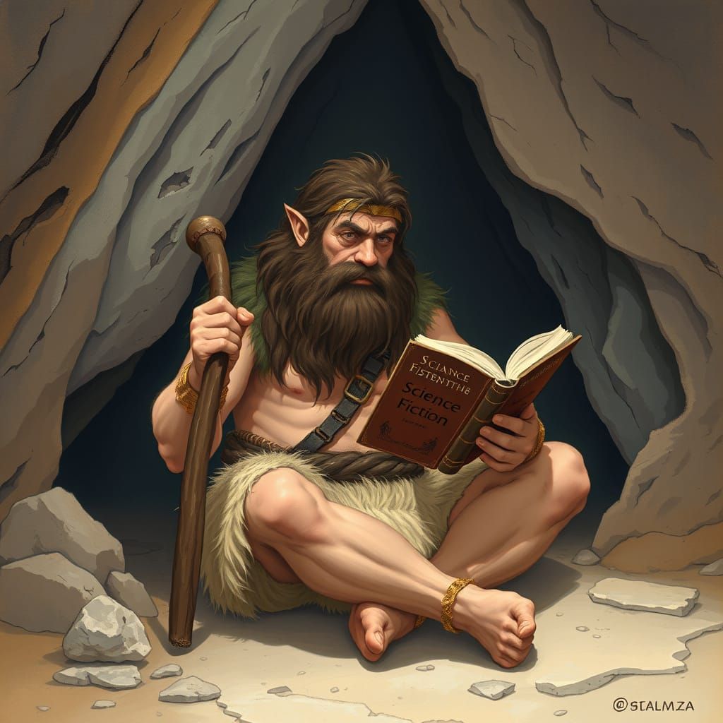 Caveman's Sci-Fi Book, Pastel Art