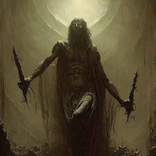Horrific Demon in Dark Fantasy Style