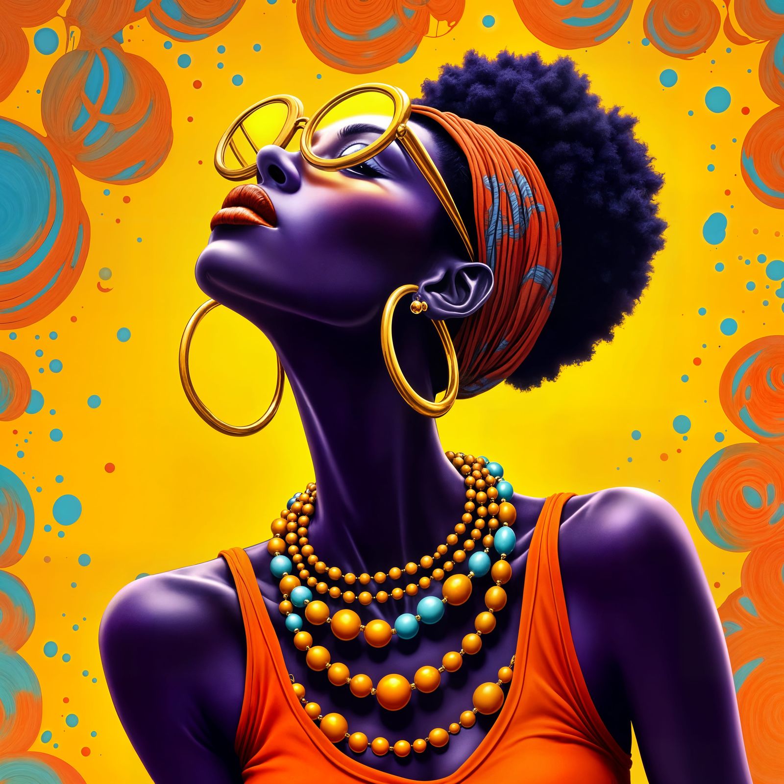 Afrofuturistic Portrait of Regal Black Woman