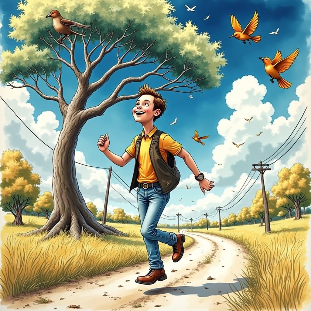 Another silly guy zamptoodling down the road