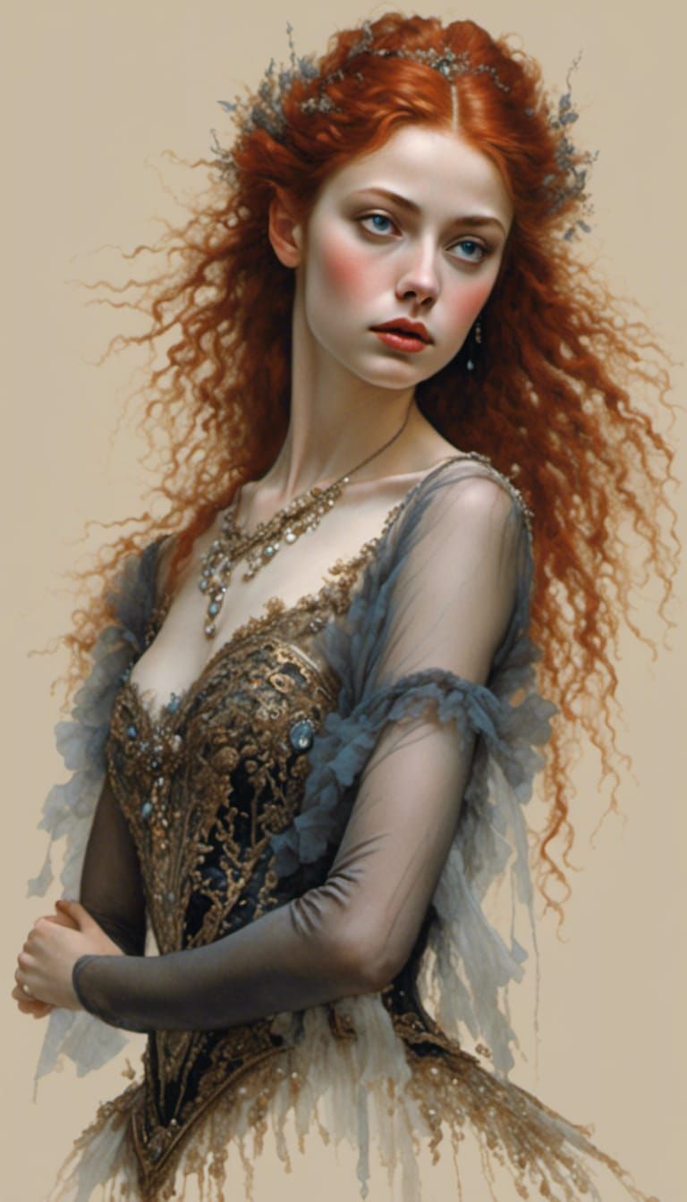 Hyperrealistic Fantasy Ballerina in Dark Fantasy Concept Art