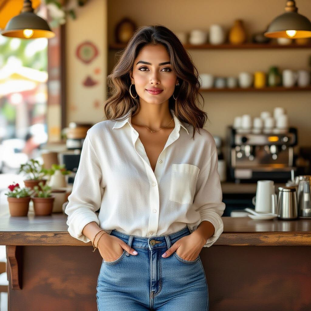 Indian Woman in Jeans, Inspired by Masters