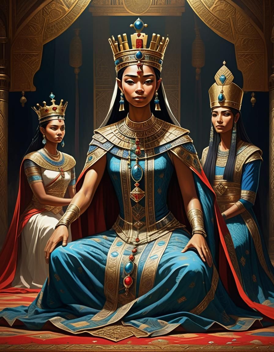 Empowered Queen's Coronation Ceremony: Fantasy Illustration