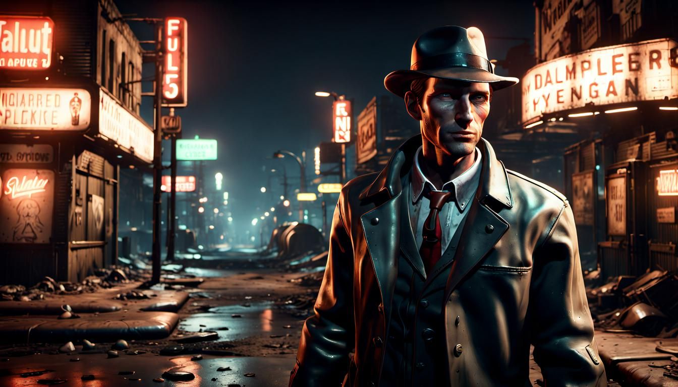 Nick Valentine in Diamond City Noir