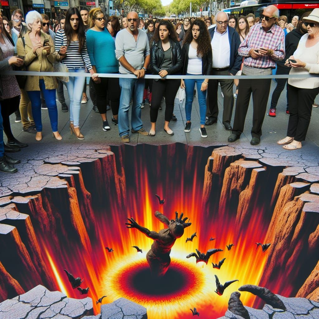 Hyperrealistic 3D Illusion of Earth's Fiery Core