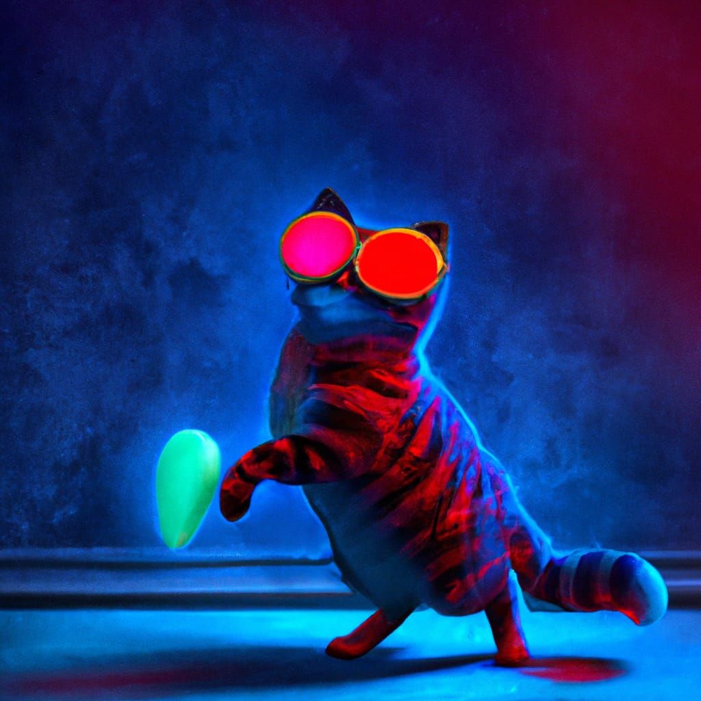 Cool Cat in a Fantastical Party Scene