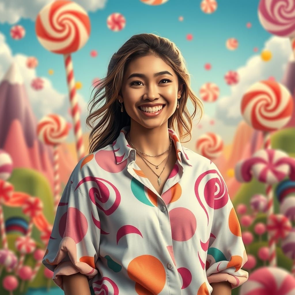 Candy Woman in Dreamlike Candyland Digital Art