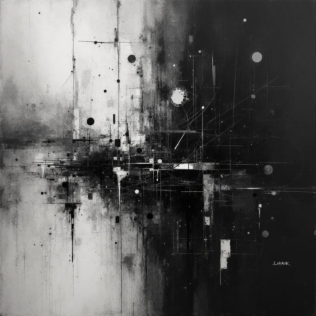 Abstract black and white creation.