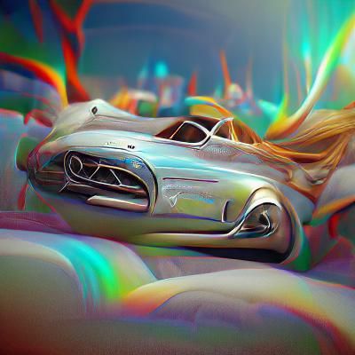 Mercedes-Benz 300 SL in Psychedelic Steampunk Style