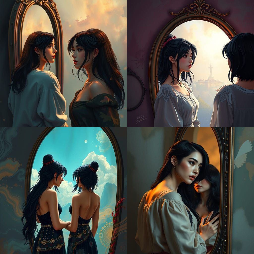 Confident Woman Embracing Daily Affirmations in Fantastical...