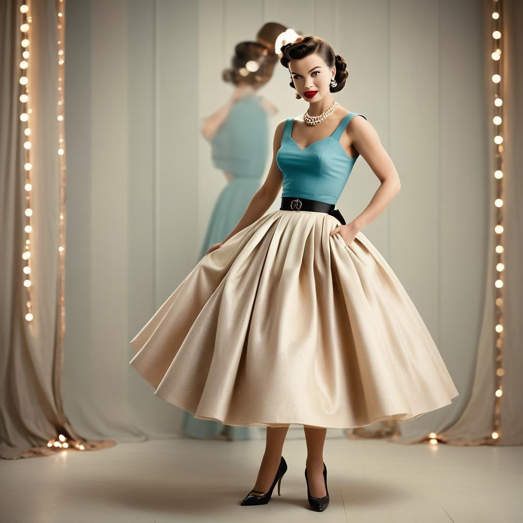Retro Glamour: Woman in 1950s Outfit