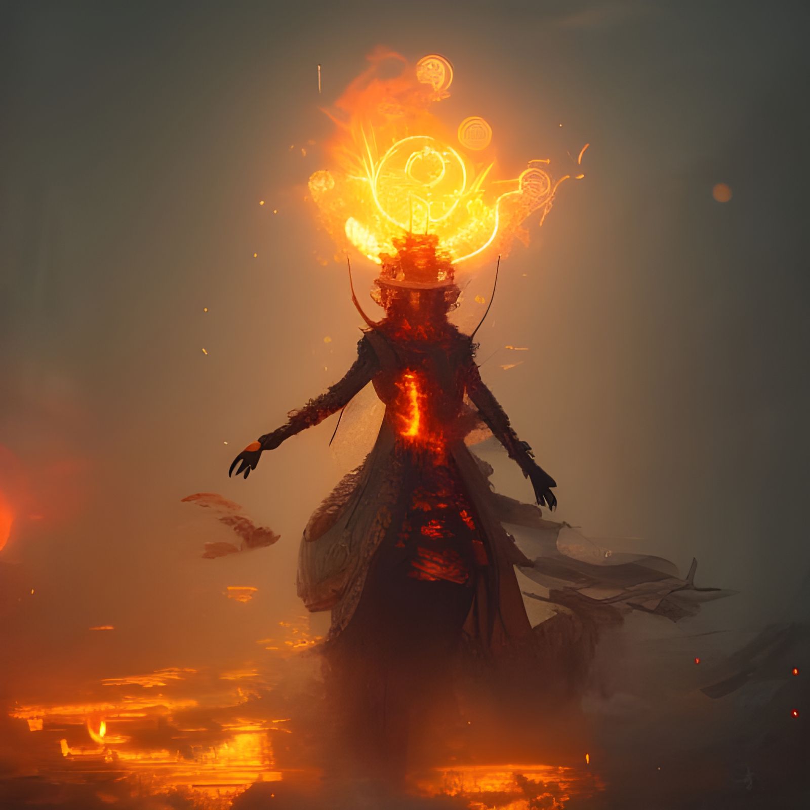 steampunk fiery flames