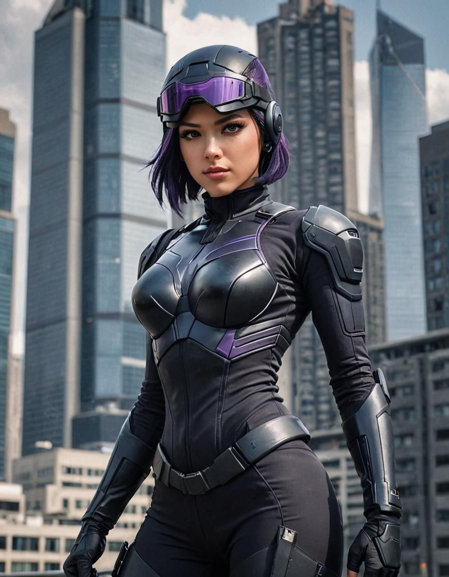 Anime Superhero in Black Ops Suit