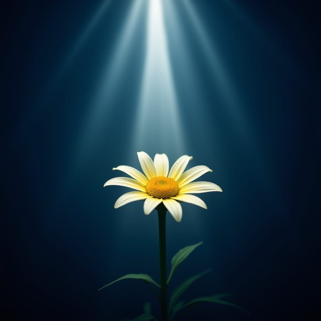 Ethereal Edelweiss in Misty Light Beams