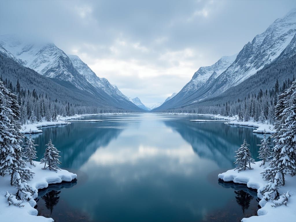 Kaleidoscope Art of Snowy Alaskan Wilderness