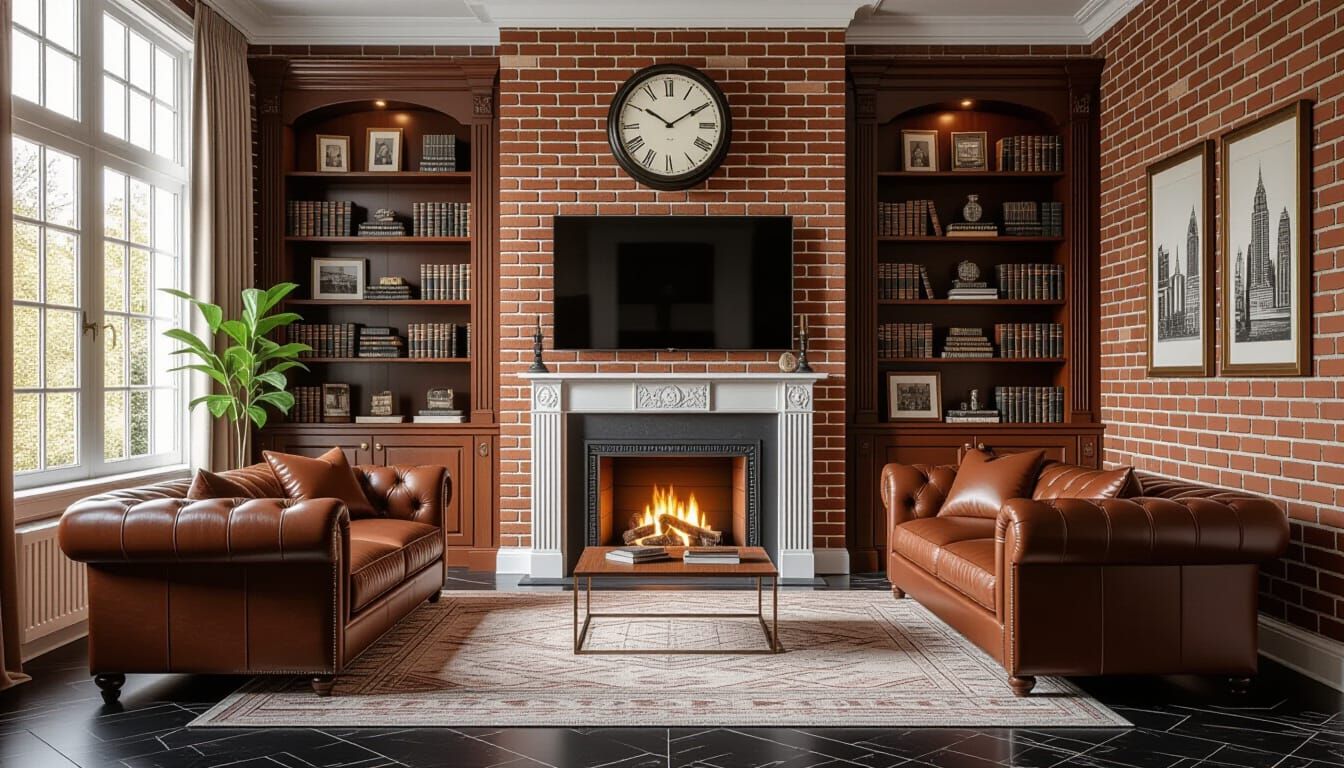 Victorian Living Room with Modern TV