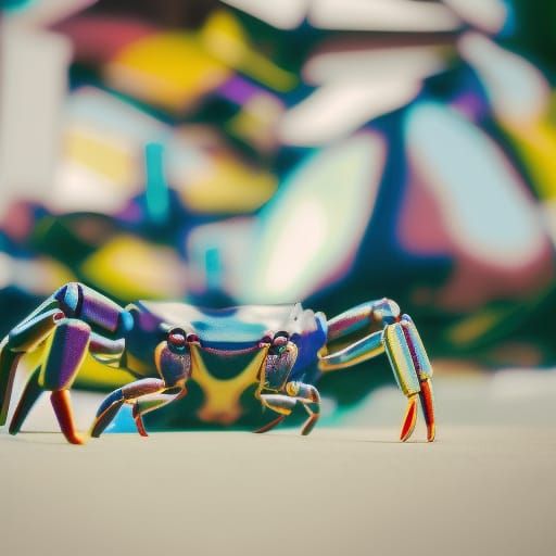 Colorful Metallic Manga Crabs in Bionic Minimalism
