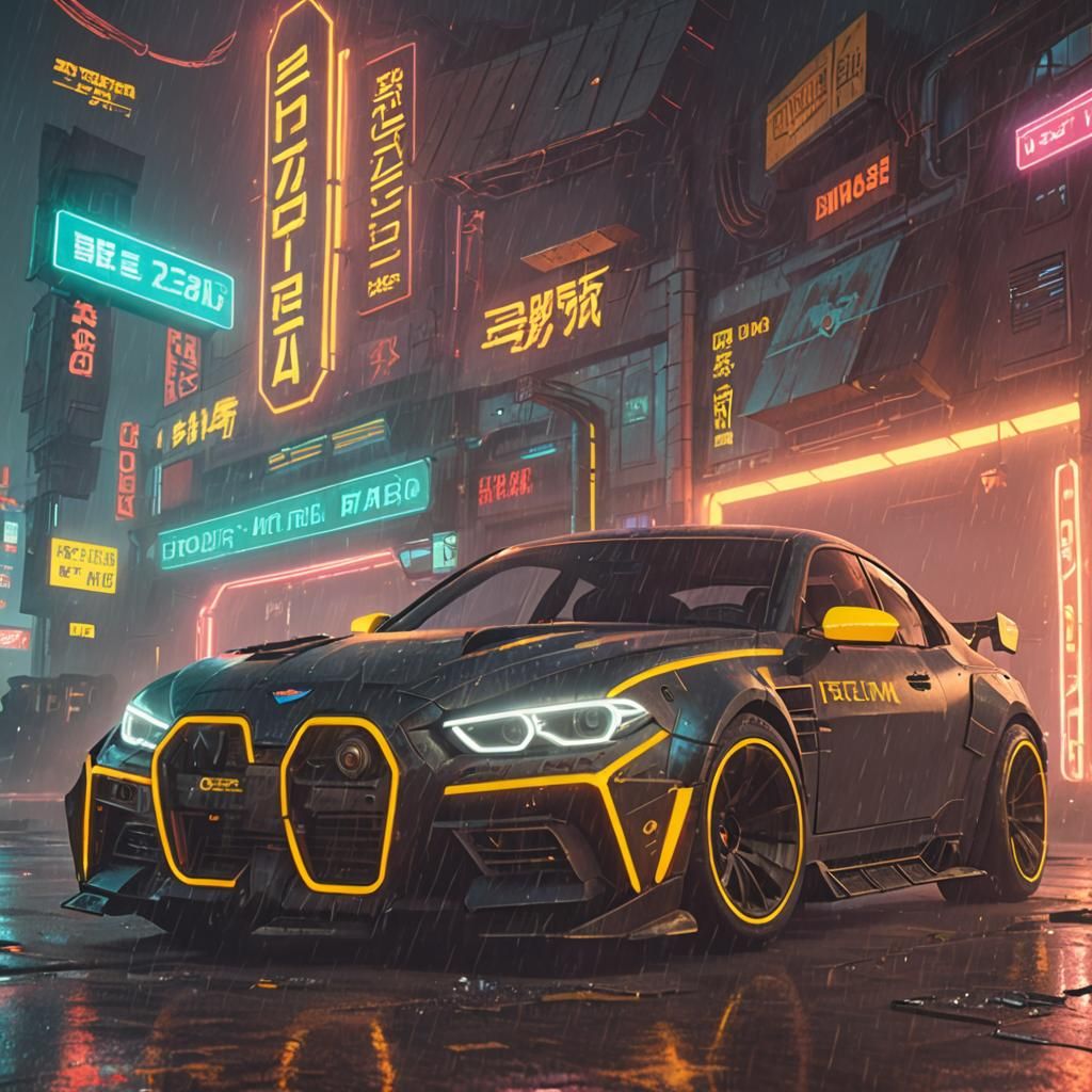 Cyberpunk Royal Air Force in Neon Future
