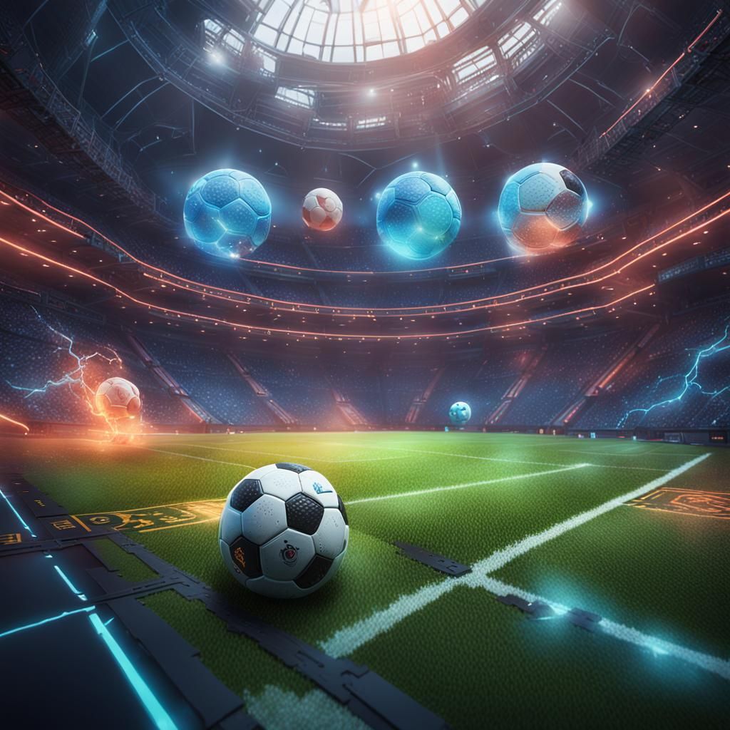 Technological Soccer Game in Detailed Matte Style