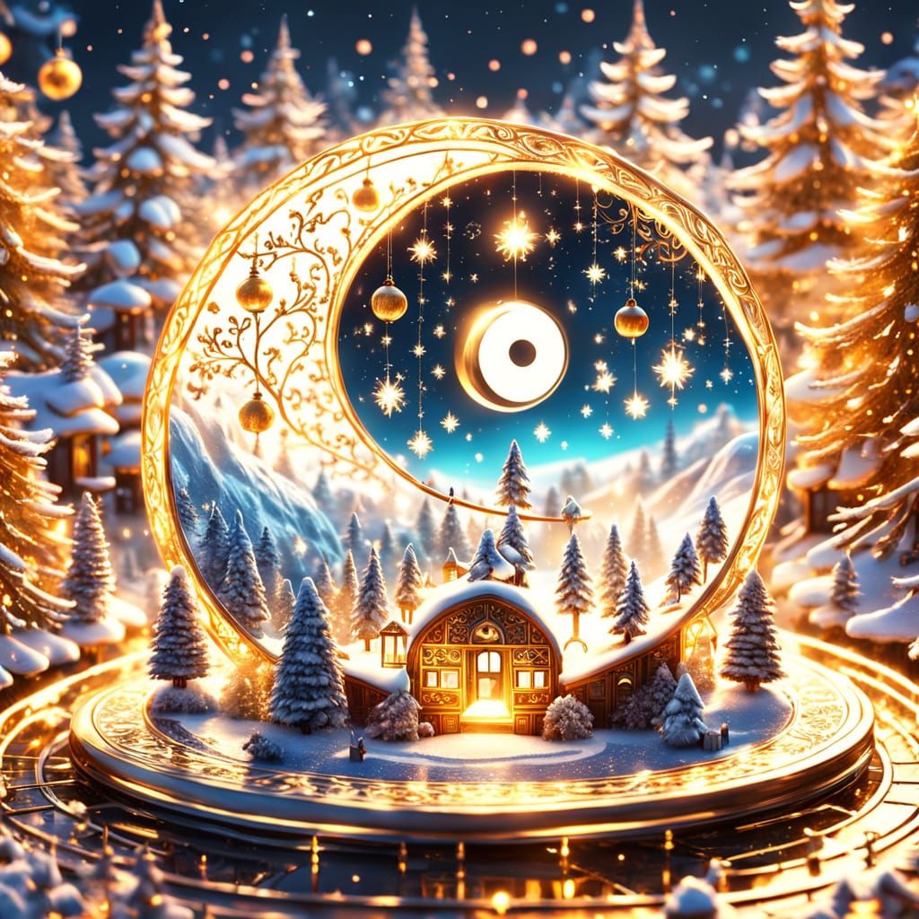 Surreal Yin Yang Symbol as 3D Digital Art