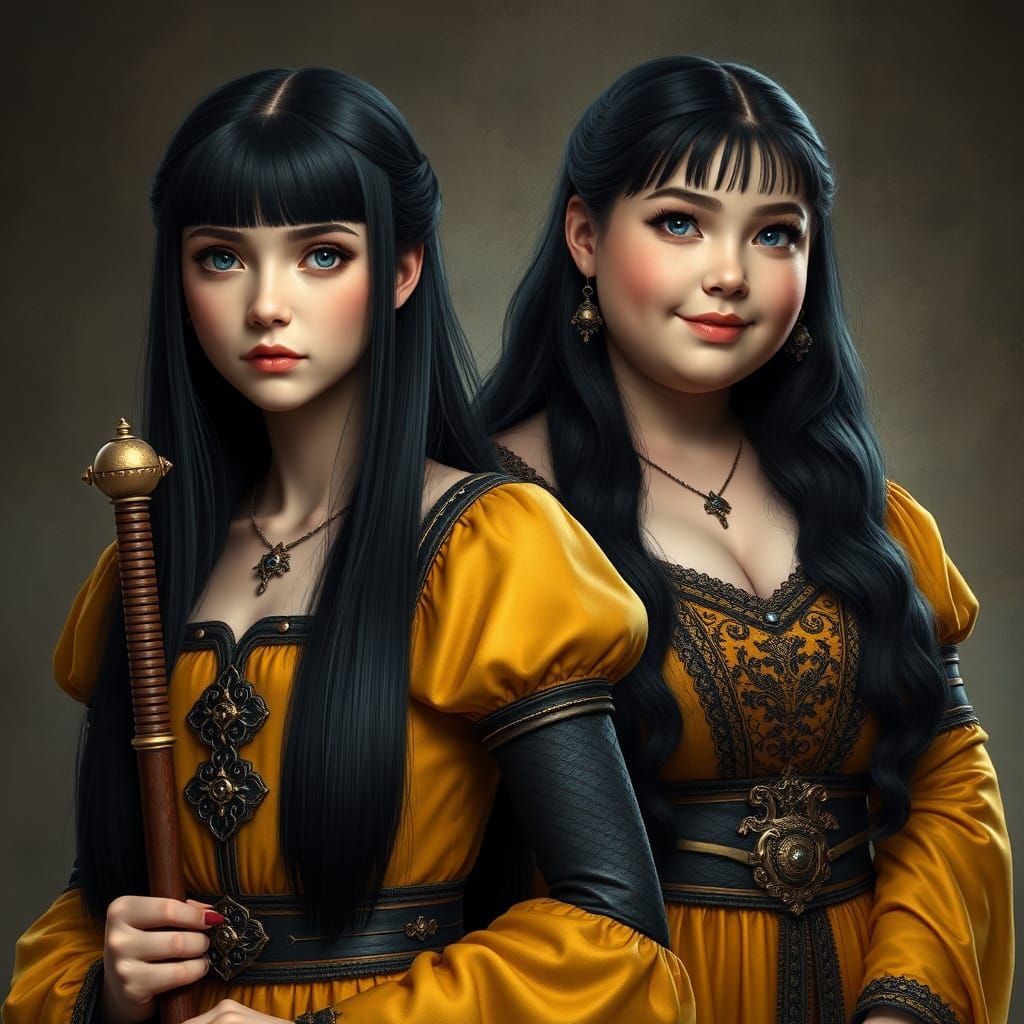 Medieval Portrait of Two Baratheon Princesses