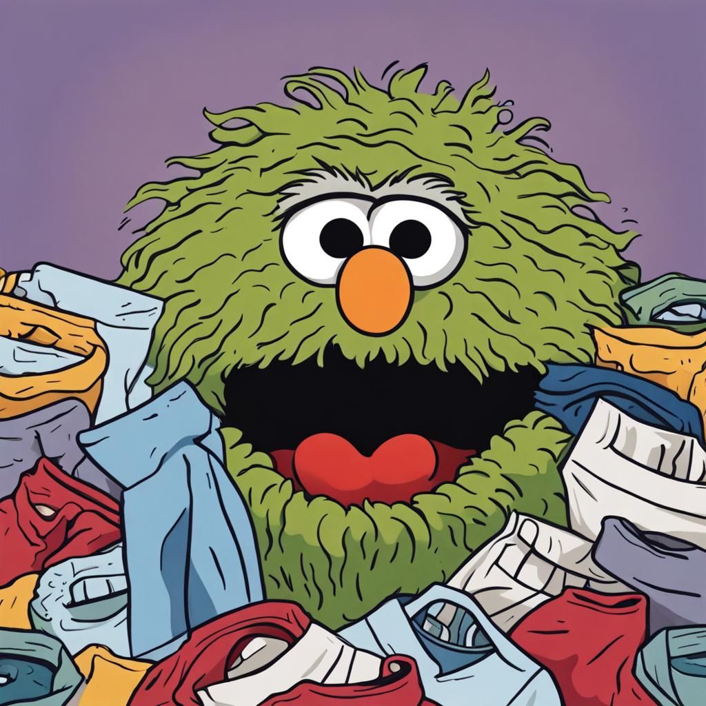 Muppet-like Laundry Pile Monster