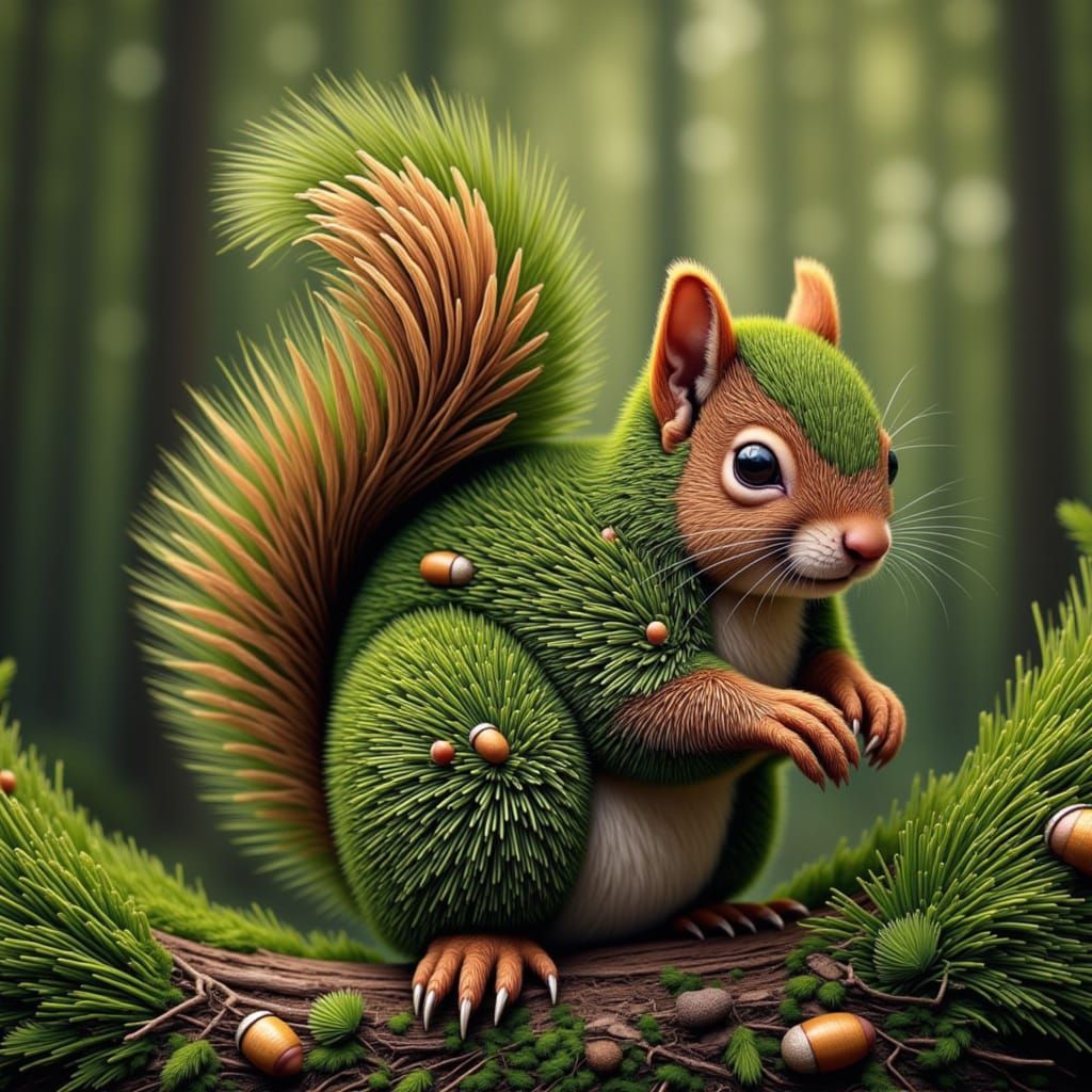 Needles the Squirrel <used Lora:Hybrid Fur Animal:1.0>