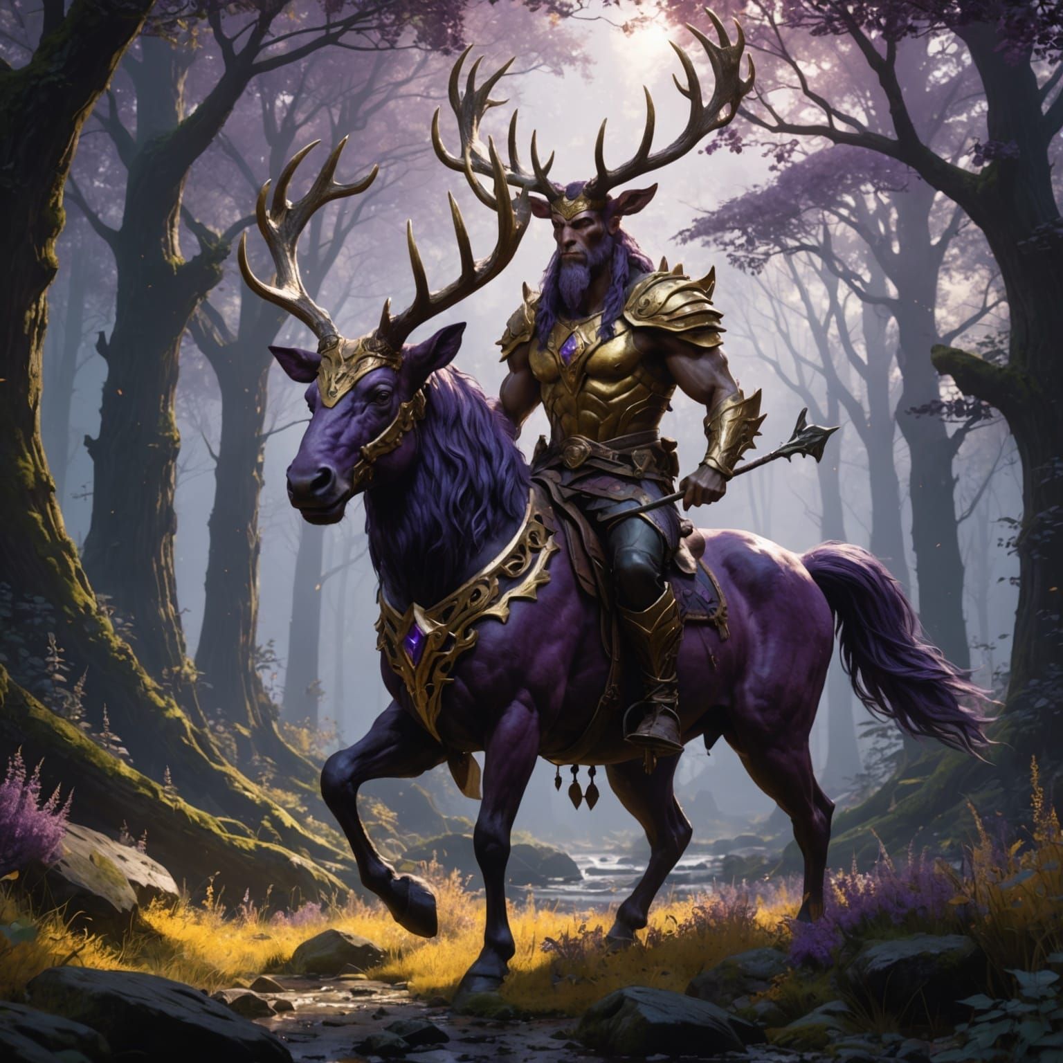 Antlered Centaur in Dark Fantasy Style