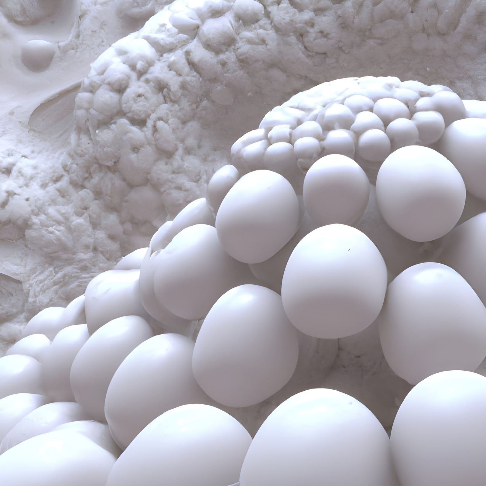 Ethereal Crystalline Fractal Design in Glowing White