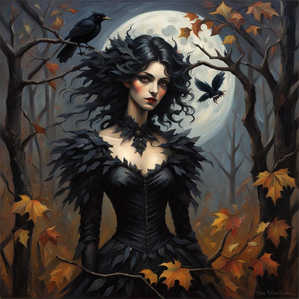 Sinister Fairy in Dark Fantasy Impasto Painting