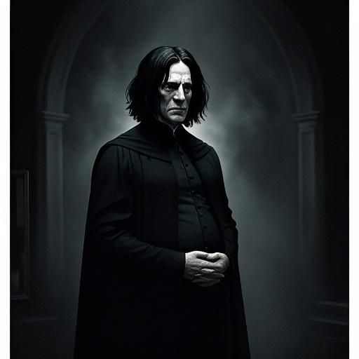 Pregnant Snape in Dark Academia Film Still