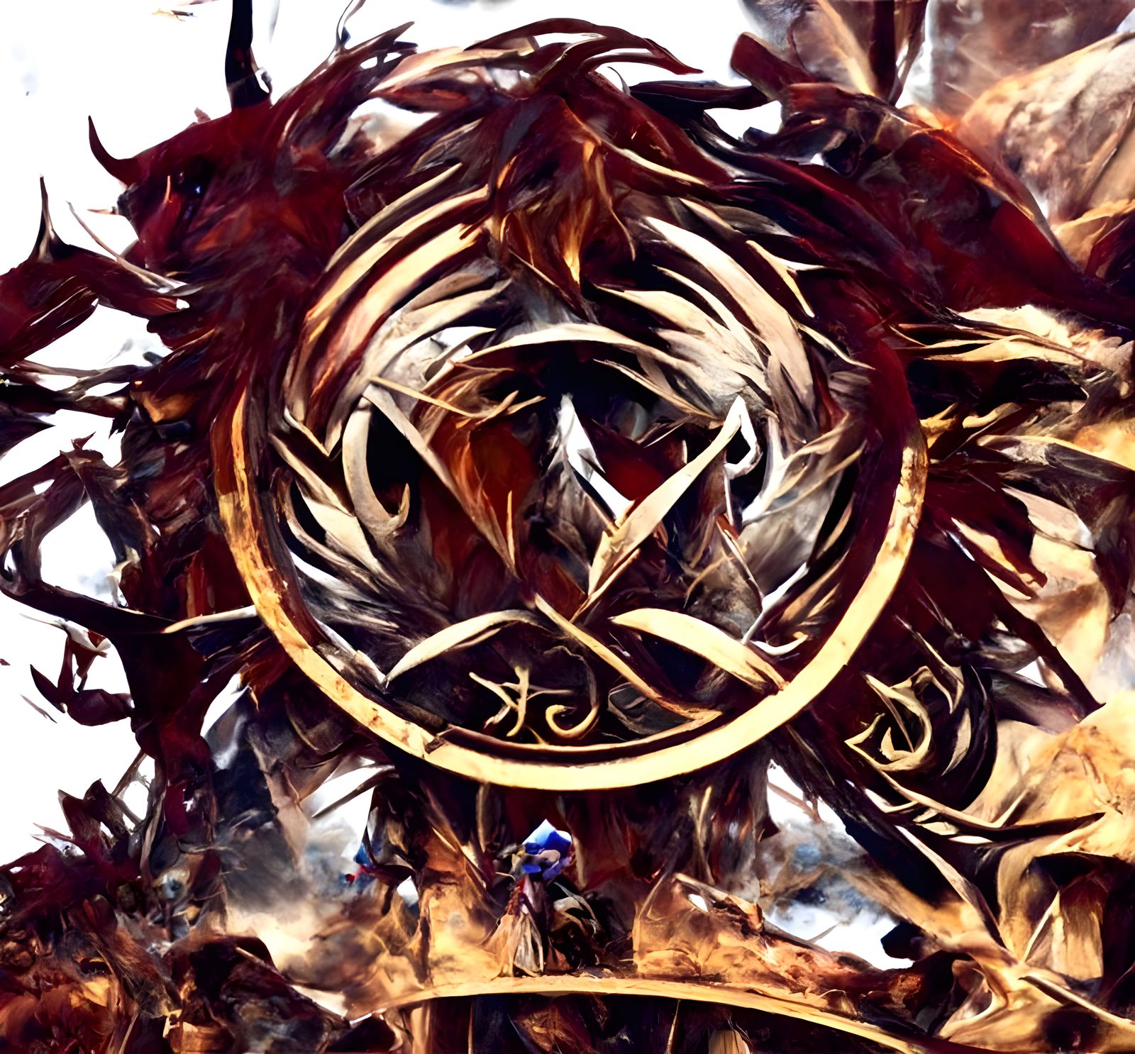 Detailed Fantasy Sigil Banner in Red, Gold and Blue