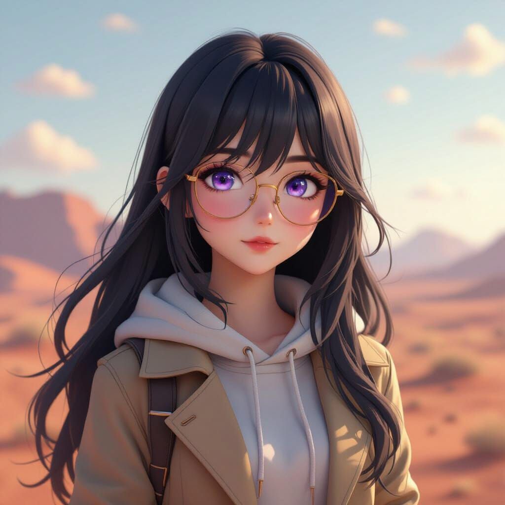Genius Girl on Mars in 3D Anime Style