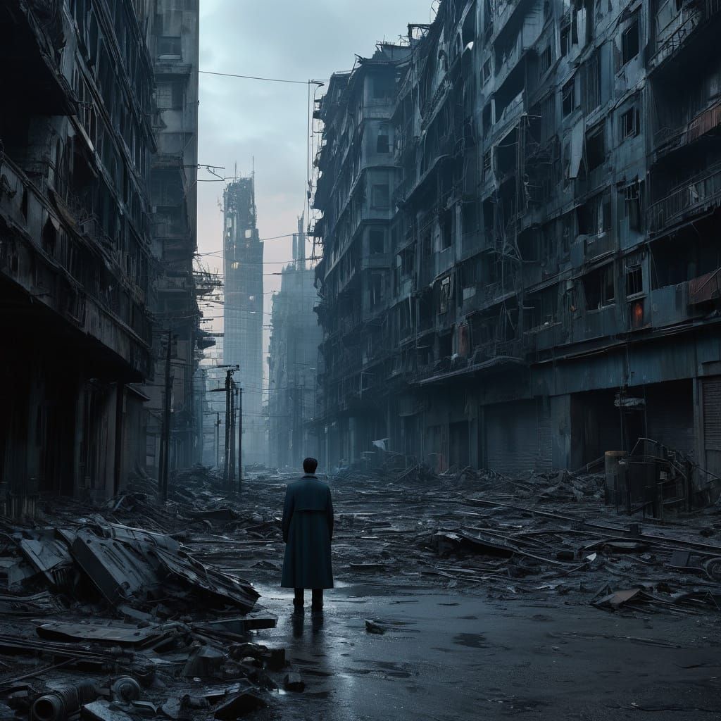 Cyberpunk Dystopian Cityscape in Hyper-Realistic Detail