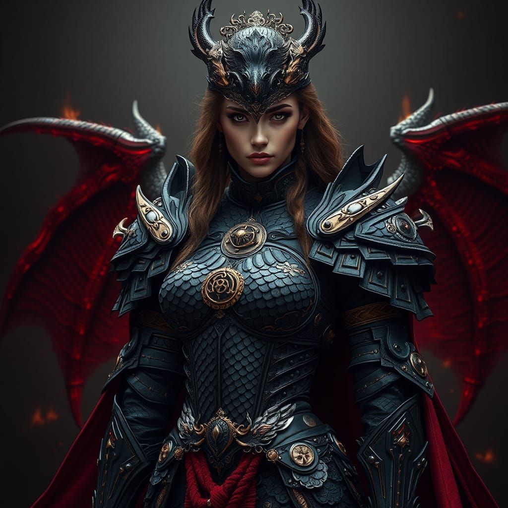 Steampunk Knight in Dragon Scale Armor